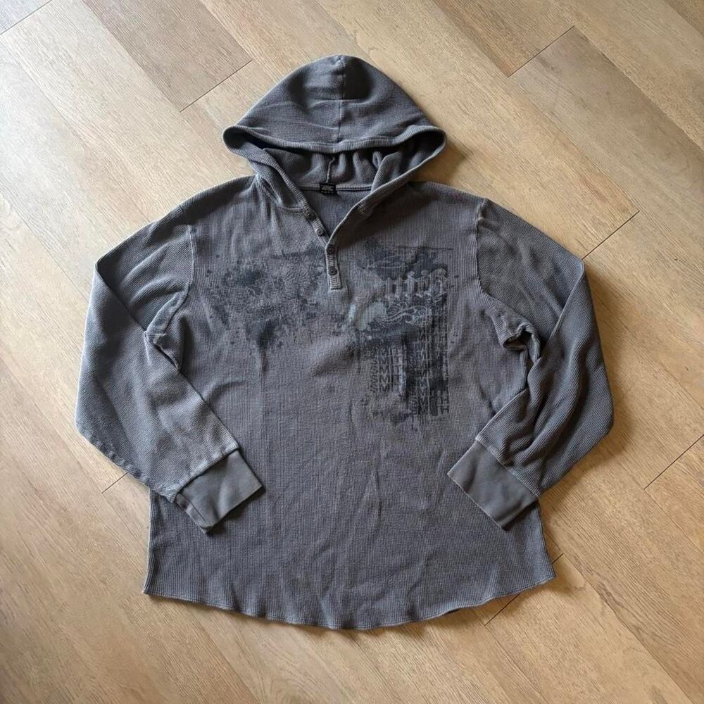 Smith Men's Grey and Brown Hoodie